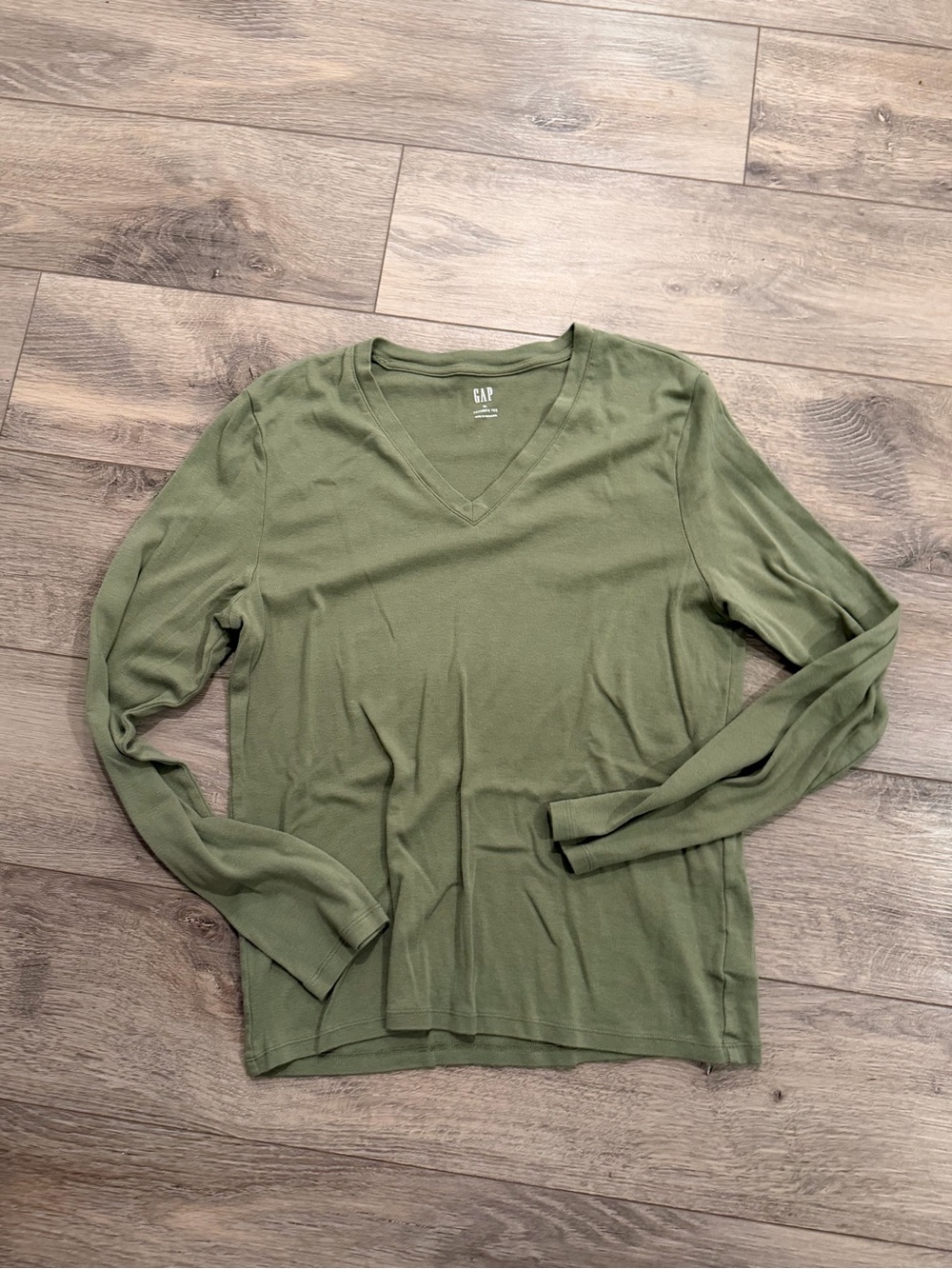 GAP Olive Green V-Neck Long Sleeve Top